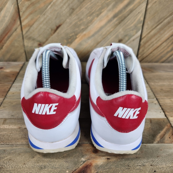 Nike Cortez Basic Leather Forrest Gump Mens Athletic Shoes Size 9 Red White Blue - Picture 5 of 9